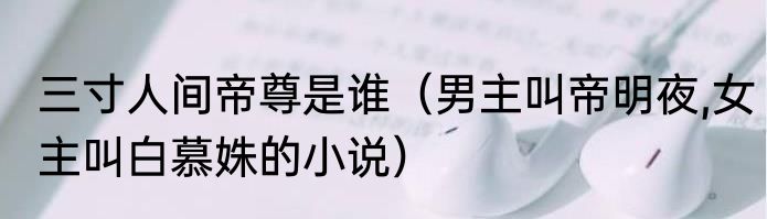 三寸人间帝尊是谁（男主叫帝明夜,女主叫白慕姝的小说）
