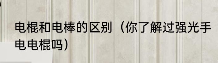 电棍和电棒的区别（你了解过强光手电电棍吗）