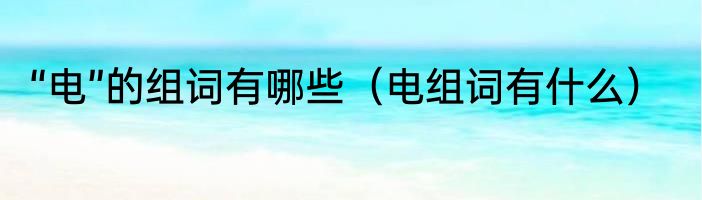 “电”的组词有哪些（电组词有什么）