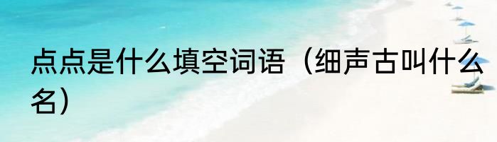 点点是什么填空词语（细声古叫什么名）
