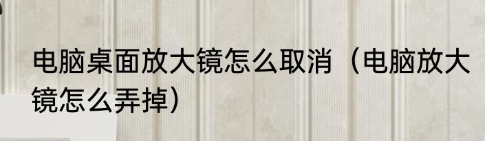 电脑桌面放大镜怎么取消（电脑放大镜怎么弄掉）