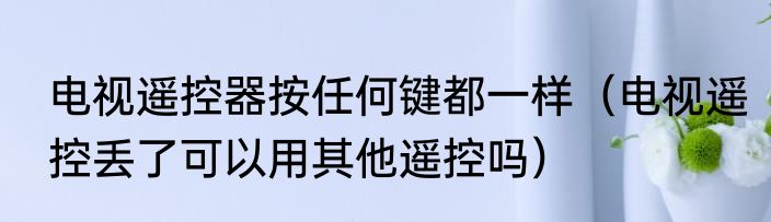 电视遥控器按任何键都一样（电视遥控丢了可以用其他遥控吗）