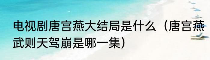 电视剧唐宫燕大结局是什么（唐宫燕武则天驾崩是哪一集）