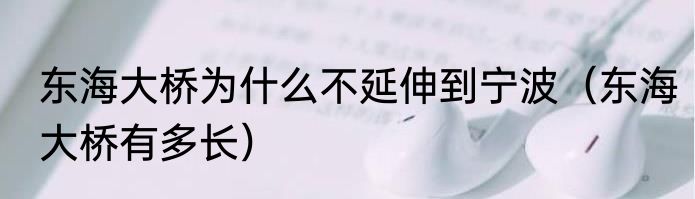 东海大桥为什么不延伸到宁波（东海大桥有多长）