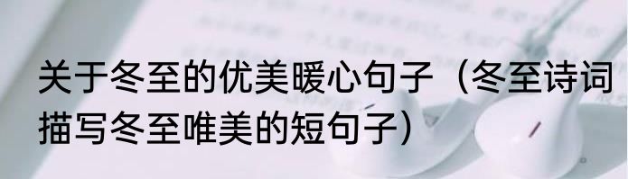 关于冬至的优美暖心句子（冬至诗词描写冬至唯美的短句子）