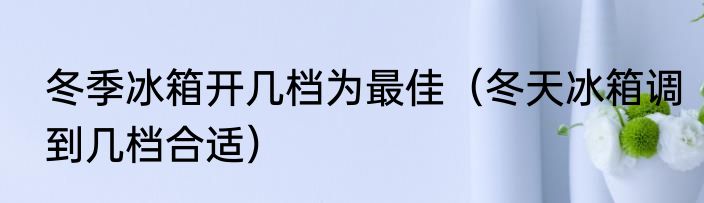 冬季冰箱开几档为最佳（冬天冰箱调到几档合适）
