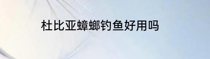 杜比亚蟑螂钓鱼好用吗