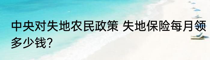 中央对失地农民政策 失地保险每月领多少钱？