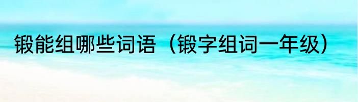 锻能组哪些词语（锻字组词一年级）