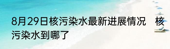 8月29日核污染水最新进展情况   核污染水到哪了