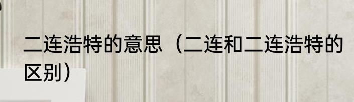 二连浩特的意思（二连和二连浩特的区别）