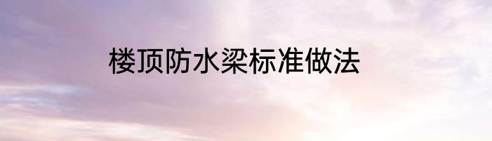 楼顶防水梁标准做法