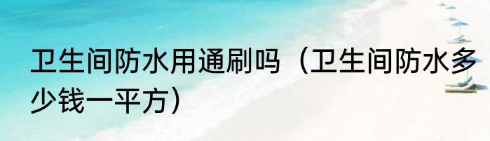 卫生间防水用通刷吗（卫生间防水多少钱一平方）