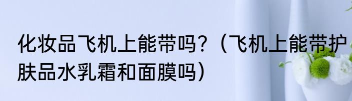 化妆品飞机上能带吗?（飞机上能带护肤品水乳霜和面膜吗）