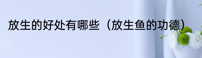 放生的好处有哪些（放生鱼的功德）