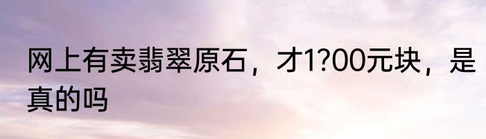 网上有卖翡翠原石，才1?00元块，是真的吗