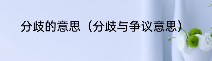 分歧的意思（分歧与争议意思）