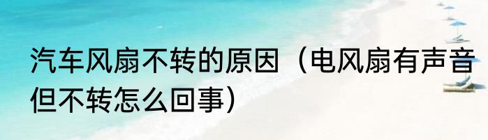 汽车风扇不转的原因（电风扇有声音但不转怎么回事）