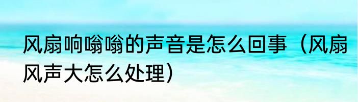 风扇响嗡嗡的声音是怎么回事（风扇风声大怎么处理）