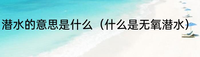 潜水的意思是什么（什么是无氧潜水）