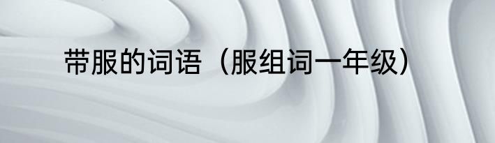 带服的词语（服组词一年级）