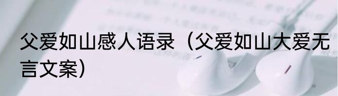 父爱如山感人语录（父爱如山大爱无言文案）