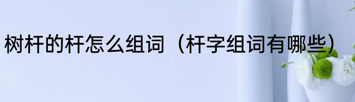 树杆的杆怎么组词（杆字组词有哪些）