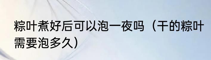 粽叶煮好后可以泡一夜吗（干的粽叶需要泡多久）