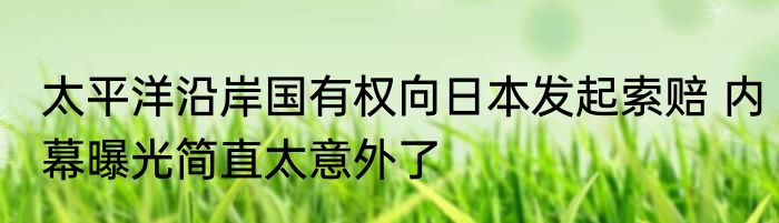 太平洋沿岸国有权向日本发起索赔 内幕曝光简直太意外了