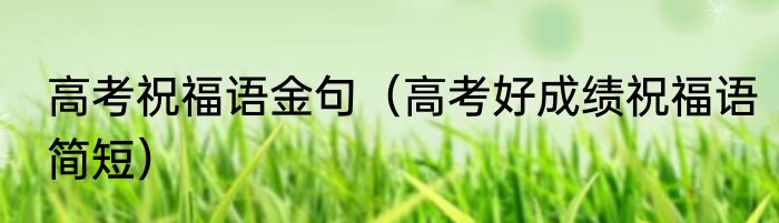 高考祝福语金句（高考好成绩祝福语简短）