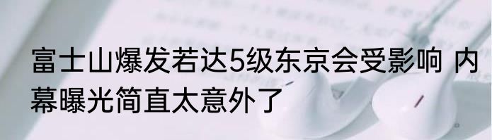 富士山爆发若达5级东京会受影响 内幕曝光简直太意外了