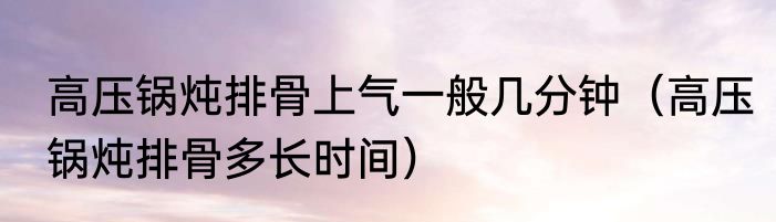 高压锅炖排骨上气一般几分钟（高压锅炖排骨多长时间）
