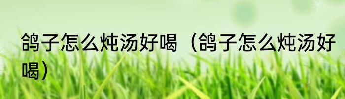 鸽子怎么炖汤好喝（鸽子怎么炖汤好喝）