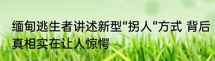 缅甸逃生者讲述新型“拐人”方式 背后真相实在让人惊愕