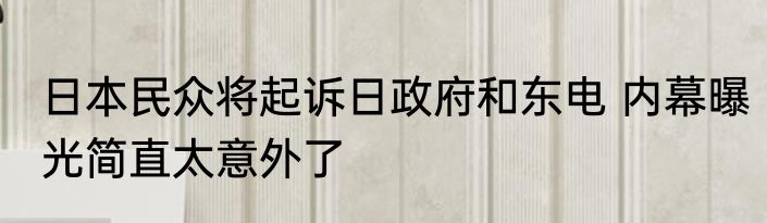 日本民众将起诉日政府和东电 内幕曝光简直太意外了