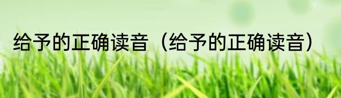 给予的正确读音（给予的正确读音）