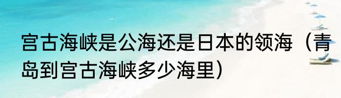 宫古海峡是公海还是日本的领海（青岛到宫古海峡多少海里）