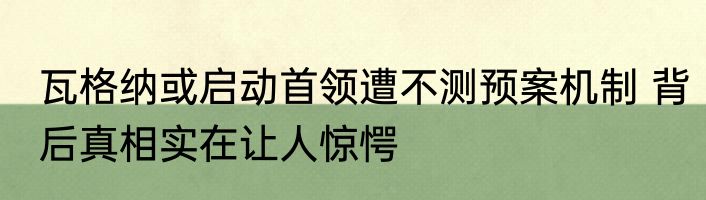 瓦格纳或启动首领遭不测预案机制 背后真相实在让人惊愕
