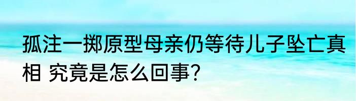 孤注一掷原型母亲仍等待儿子坠亡真相 究竟是怎么回事？