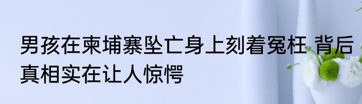 男孩在柬埔寨坠亡身上刻着冤枉 背后真相实在让人惊愕