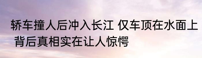 轿车撞人后冲入长江 仅车顶在水面上 背后真相实在让人惊愕