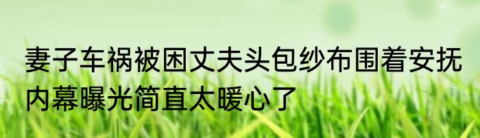 妻子车祸被困丈夫头包纱布围着安抚 内幕曝光简直太暖心了