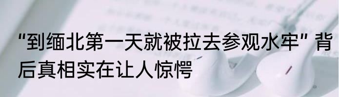“到缅北第一天就被拉去参观水牢” 背后真相实在让人惊愕