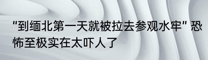 “到缅北第一天就被拉去参观水牢” 恐怖至极实在太吓人了
