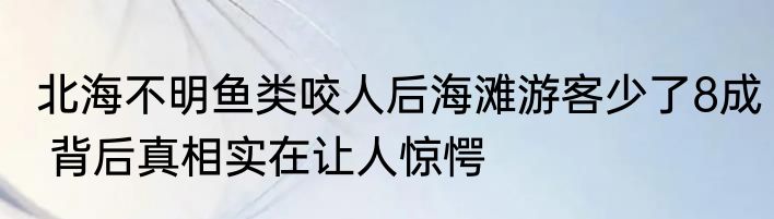 北海不明鱼类咬人后海滩游客少了8成 背后真相实在让人惊愕