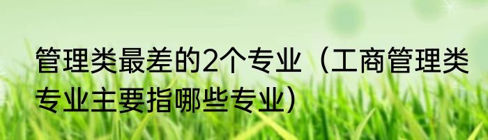 管理类最差的2个专业（工商管理类专业主要指哪些专业）