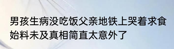 男孩生病没吃饭父亲地铁上哭着求食 始料未及真相简直太意外了