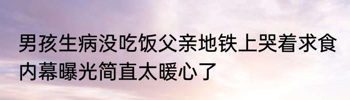 男孩生病没吃饭父亲地铁上哭着求食 内幕曝光简直太暖心了