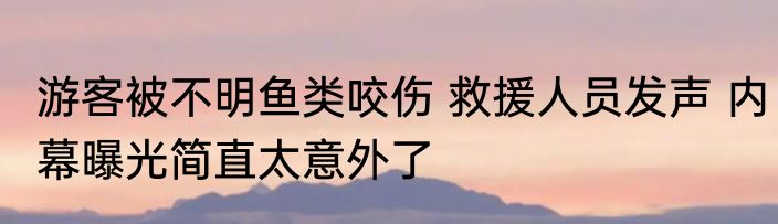 游客被不明鱼类咬伤 救援人员发声 内幕曝光简直太意外了
