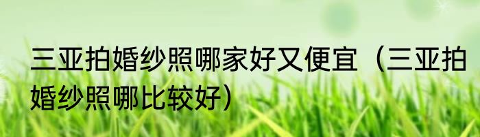 三亚拍婚纱照哪家好又便宜（三亚拍婚纱照哪比较好）